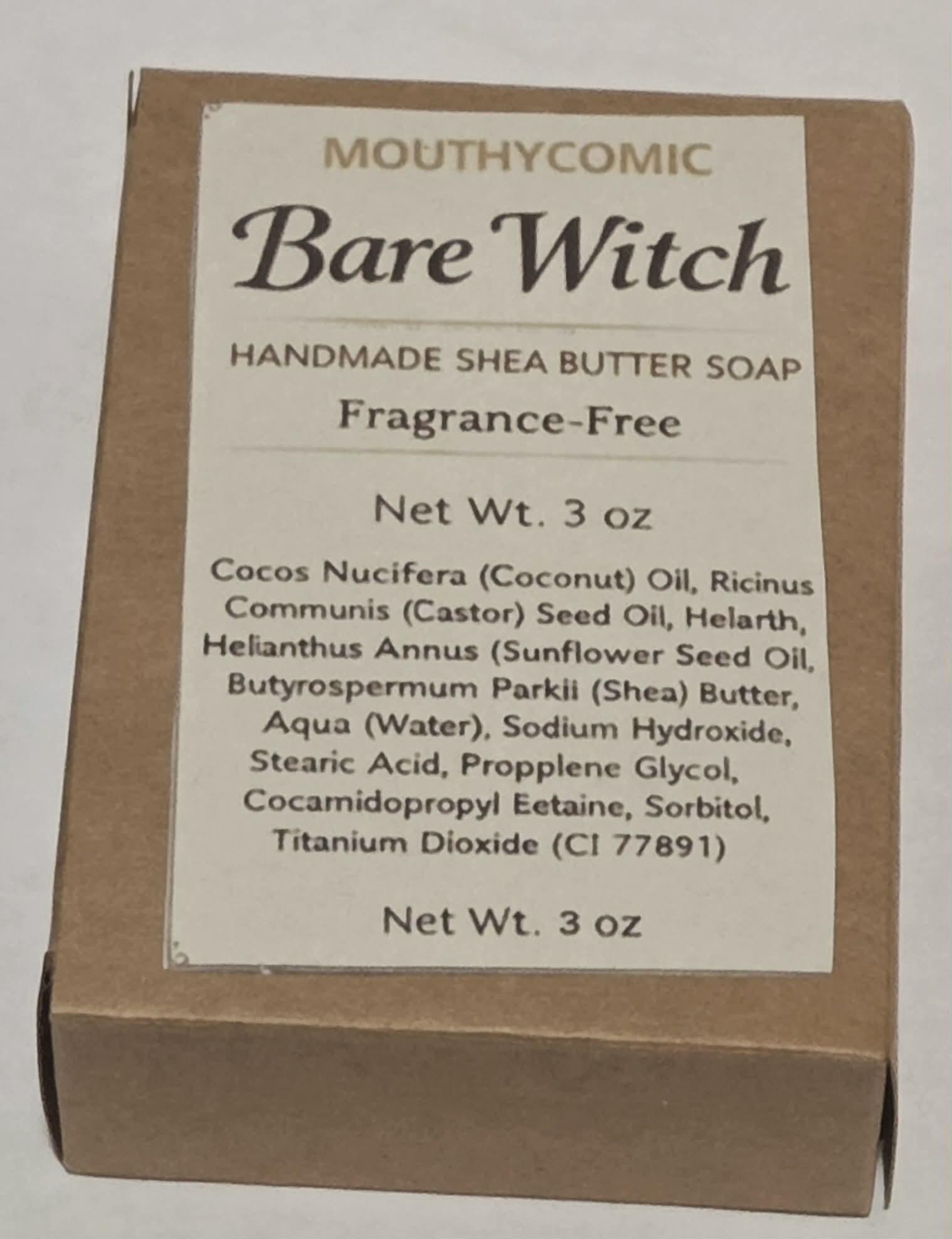 Bare Witch Shea Butter Soap No Colors  No Fragrance